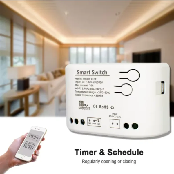 WiFi Smart 7V-32V Temperature Humidity Monitoring Thermostat Sensor Passive Dry Contact WiFi Switch Relay Alexa Compatible - Image 3