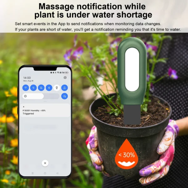 Haozee Tuya Smart Zigbee Soil Tester Temperature and Humidity Meter Thermo Hygrometer Garden Automation Irrigation Detector - Image 5