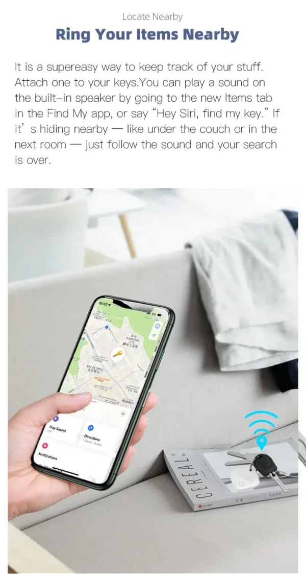 Mini Anti-Lost Tracking Device Bluetooth Works with Apple Find My APP Smart Tag Kid Pet GPS Tracker Alarm Reminder Positioner - Image 9
