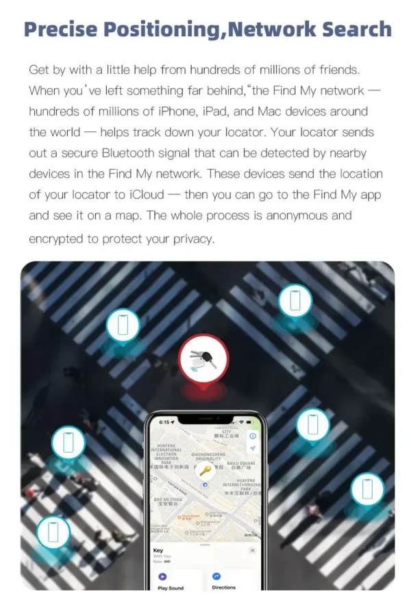 Mini Anti-Lost Tracking Device Bluetooth Works with Apple Find My APP Smart Tag Kid Pet GPS Tracker Alarm Reminder Positioner - Image 11